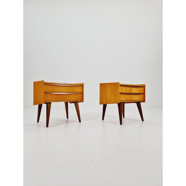 Wood Mid-Century German Nightstands from WK Möbel, 1960s, Set of 2 For Sale - Image 7 of 11