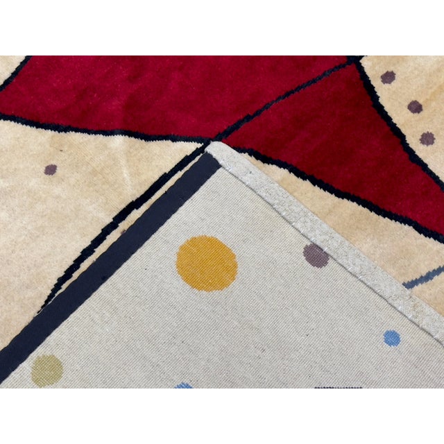 French Artistic Designed After J. Miro Rug 6'0" X 6'7'' For Sale - Image 4 of 12