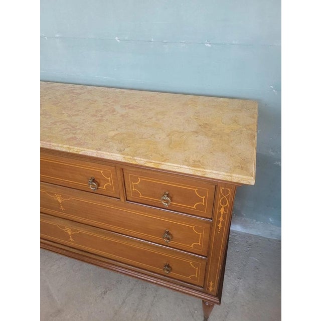 Louis XVI Style Chest of Drawers with Marble Top For Sale - Image 10 of 17