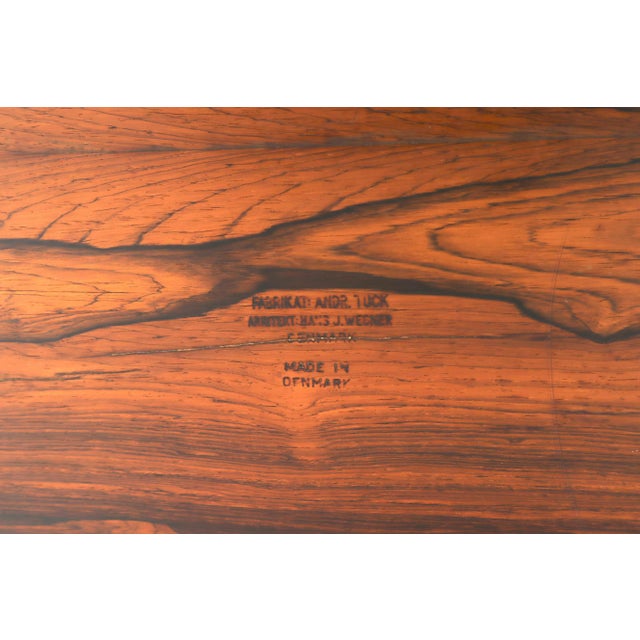 Hans Wegner Signed Rosewood Coffee Table on Chrome Cylinder Legs For Sale - Image 10 of 11