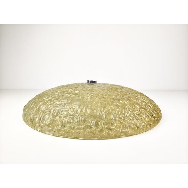 Large Mid-Century Modern Textured Glass Flush Mount or Wall Light, Germany, 1970s For Sale - Image 10 of 18