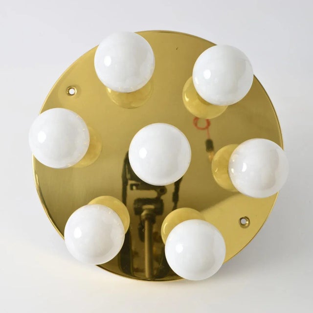 Metal German Brass Ceiling Lamp from Solken Leuchten, 1970s For Sale - Image 7 of 10