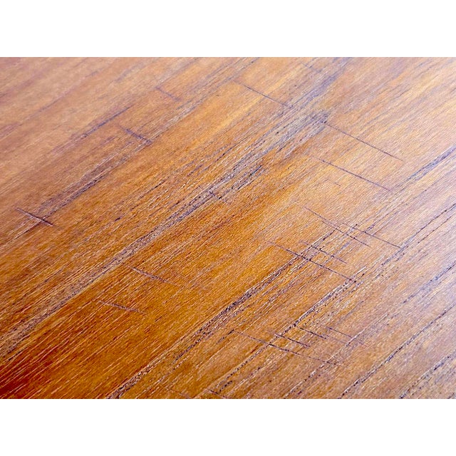 Vintage Mid 20th Century Brass Corner Teak Tray For Sale - Image 12 of 14