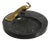 Large Black Granite Valet Tray with a Brass Peacock, 1920s For Sale