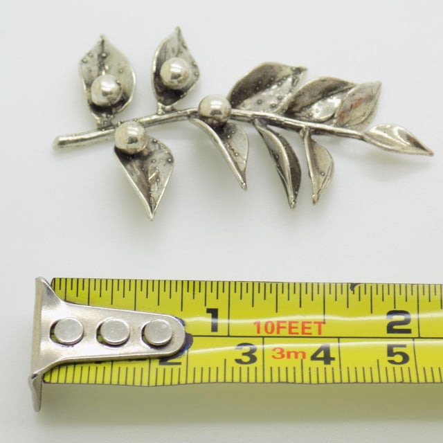 Vintage Italian Handmade Genuine Silver Holly Christmas Decoration Figurine For Sale - Image 9 of 9