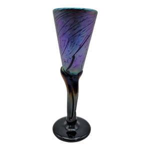 Jim Bush 1995 Iridescent Art Glass Goblet