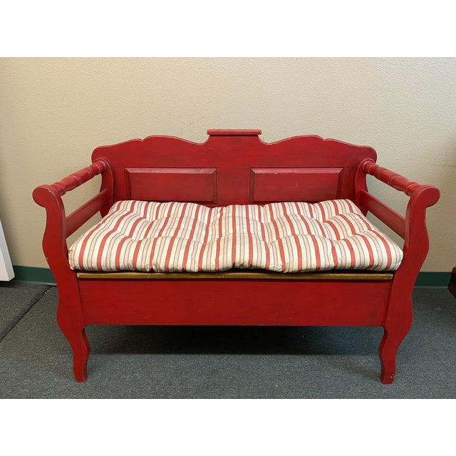Ballard Designs Red Bench Chairish