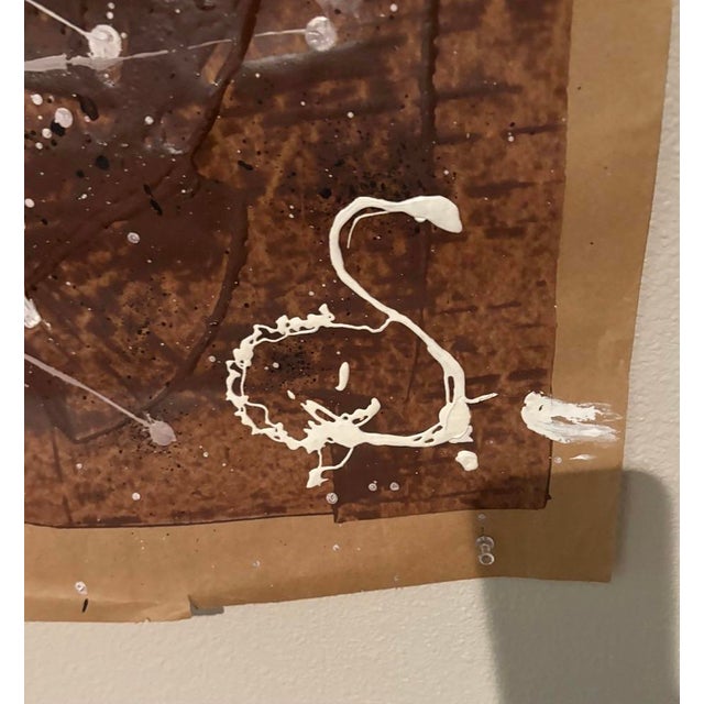 Handsome unframed abstract painting (64” high) by outsider artist (American, b. 1969) Christopher (Cyrstofer) Shoemaker....