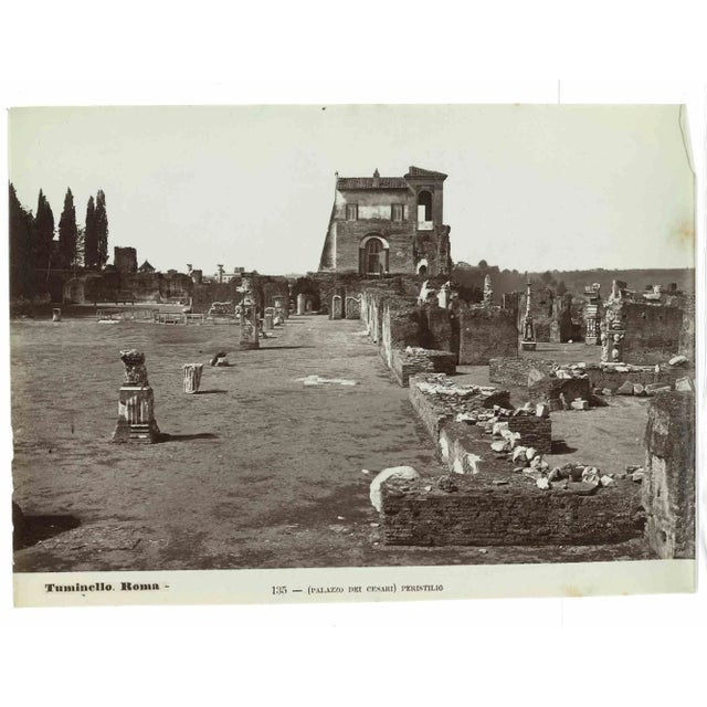 Baths of Caracalla is a vintage sepia photograph realized by Ludovico Tuminello in the early 20th Century. Titled on the...