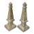 Pair Vintage Carved Lightweight Wooden Obelisks – 13.25” Architectural Accents From Indonesia - Neoclassical & Palm Beach Chic. See Pics! For Sale