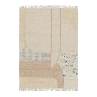 Rug & Kilim’s Abstract Flatweave with Cream and Beige Geometric Patterns - 12x15 For Sale