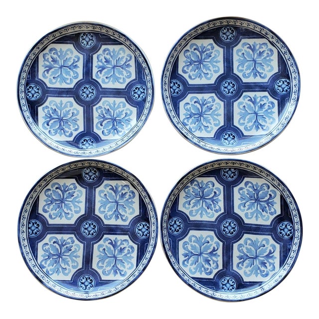 Williams-Sonoma Porto Blue & White Salad Plates – Set of 12 | Coastal Portuguese Ceramic For Sale - Image 9 of 11