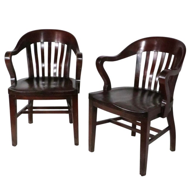 Early 20th Century Pr. Vintage Bank of England Jury Chairs by the Marble & Shattuck Furniture Company For Sale - Image 5 of 18