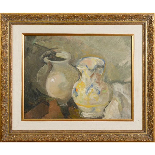 Colourist Still Life with Jug, Oil on Board For Sale - Image 5 of 5