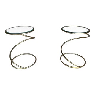Pair of Leon Rosen for Pace Collection Corkscrew Side Tables For Sale