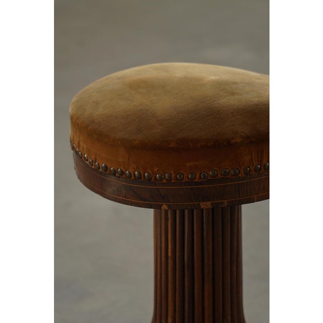 Antique French Piano Stool in Oak and Velvet, Mid-19th Century For Sale - Image 18 of 18