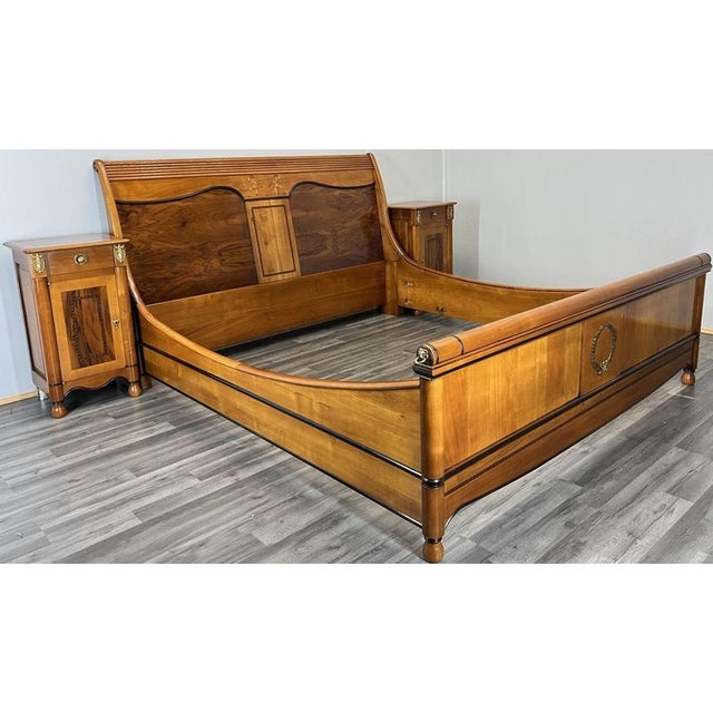 Vintage French Walnut King Size Bed Frame For Sale - Image 3 of 17