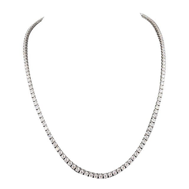 6.50 Ct Diamond Tennis Necklace For Sale