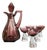 Vintage Art Deco Glass Carafe and Glasses in Mulberry Purple, 1950s, Set of 6 For Sale