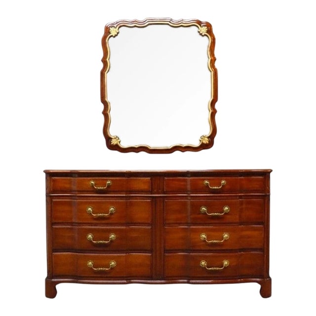 English John Widdicomb Regency Style 8-Drawer Sideboard & Mirror C1950 For Sale