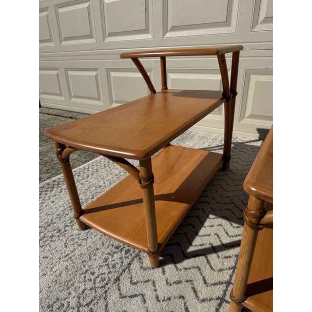 Heywood Wakefield Ashcraft Line Three Tier Step Tables and Two Tiered Corner Table For Sale - Image 10 of 16