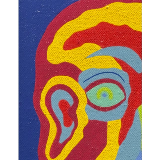 Abstract Errol Ortiz Portrait Oil on Canvas Chicago Imagist For Sale - Image 3 of 4