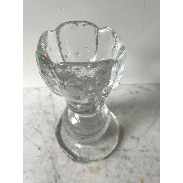 Mid 20th Century 20thC. MCM Pertti Santalahti Humppila Clear Glass Candle Holder For Sale - Image 5 of 6