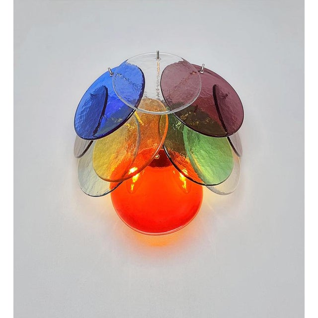 Vintage Disc Sconces in Multi-Color Murano Glass, 1970s, Set of 4 For Sale - Image 12 of 15