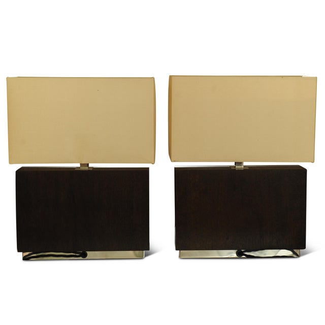 Sunburst Table Lamps in Chrome and Shades by Linley Chelsea, Set of 2 For Sale - Image 6 of 9