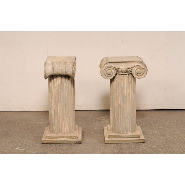 Mid 20th Century French Ionic Column Pedestal Accent Tables - A Pair For Sale - Image 10 of 12