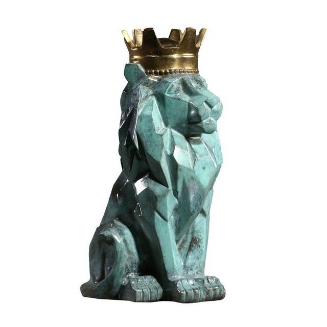 Stylized Lion, 21st Century, Bronze For Sale - Image 3 of 3