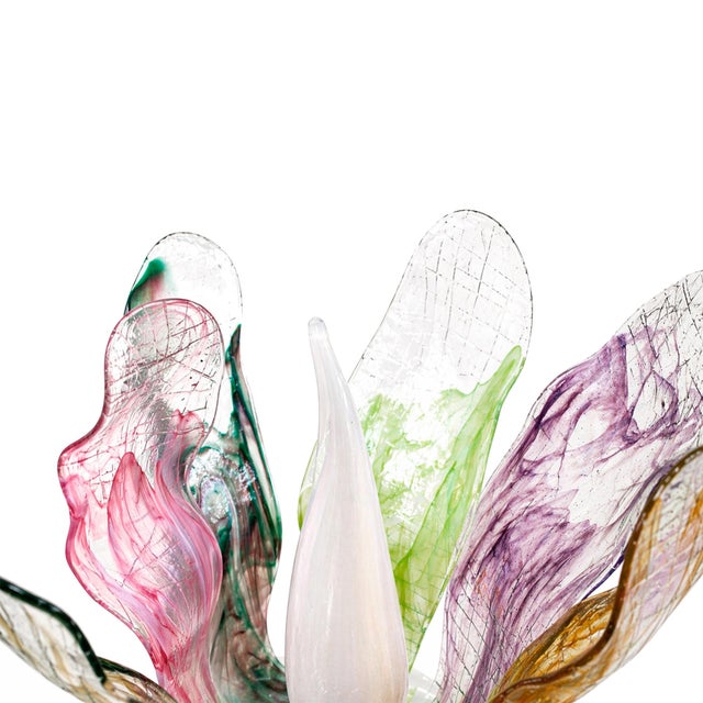 Art Nouveau Style Crystal Floral Floor Lamps, Set of 2 For Sale - Image 3 of 12
