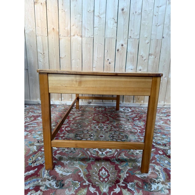 Wood Scandinavian Style Flat Desk in Walnut and Oak attributed to Petersen Bernt, 1960s For Sale - Image 7 of 8