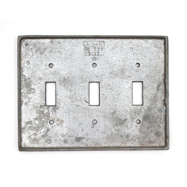 Traditional Reclaimed Black Greek Key Gang Light Switch Plate For Sale - Image 3 of 4