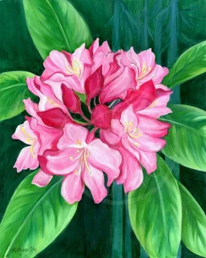 Wild Rhododendron, Floral Original Painting by Kathleen Ney