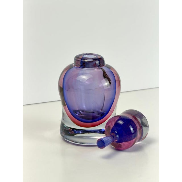 Purple and Fuchsia Sommerso Murano Glass Decanter, 1980s For Sale - Image 6 of 11