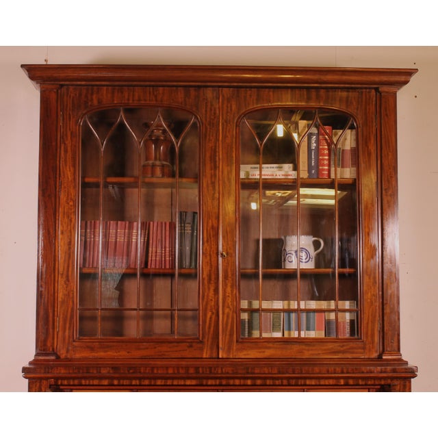Mahogany Display Cabinet with Secretary Desk, 1800s For Sale - Image 3 of 14