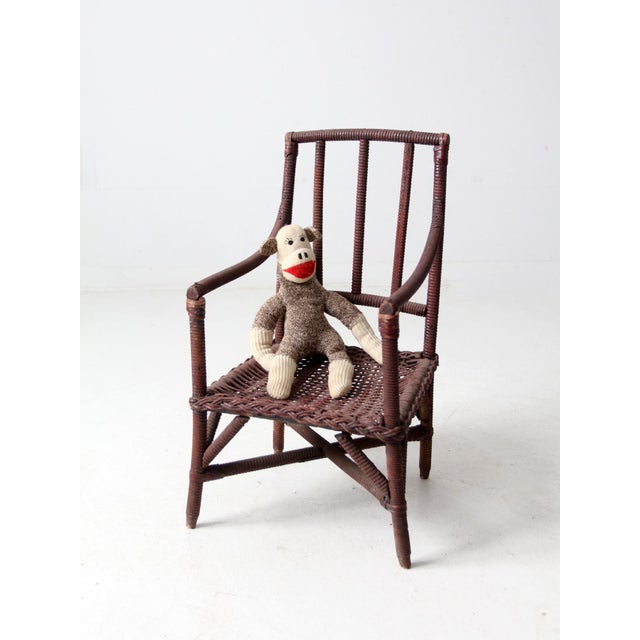 Antique American Wicker Child's Chair For Sale - Image 11 of 12