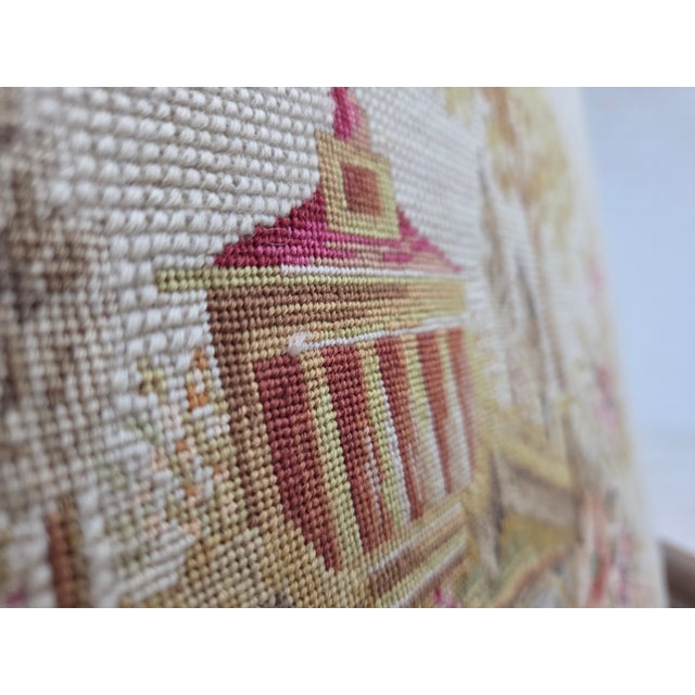 Vintage Danish Highback Armchair in Hand Woven Wool, 1950s For Sale - Image 4 of 18