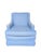 English Vintage Custom Upholstered Blue Club Chair- A Pair For Sale - Image 3 of 18