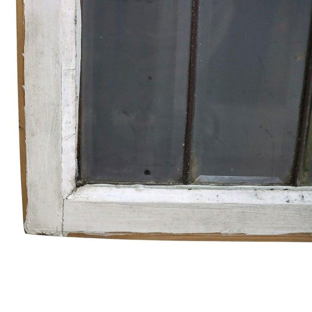 White Architectural Beveled Leaded Glass Window With Floral Pattern Early 20thC For Sale - Image 8 of 9