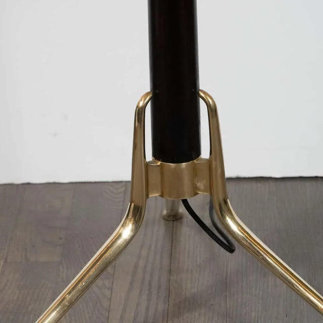 Mid-Century Modern Mid-Century Modern Floor Lamp in Brass and Ebonized Walnut by Gerald Thurston For Sale - Image 3 of 13