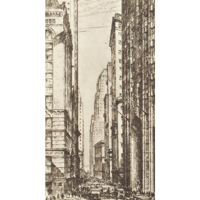 Realism "Gateway to Wall Street" 1939 New York Etching by Anton Schutz For Sale - Image 3 of 7