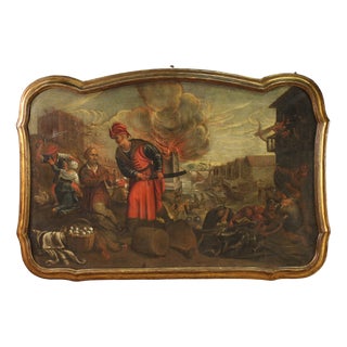 Italian Artist, The Sacking of the City, 1670, Oil on Canvas, Framed For Sale