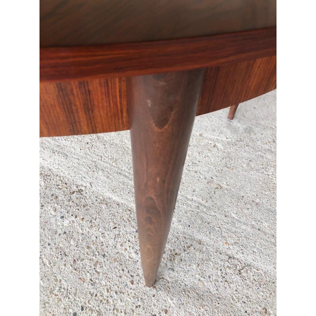 Mid-Century Round Extendable Dining Table with Butterfly Leaf, 1960s For Sale - Image 10 of 18