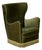 Mid-Century Modern Scandinavian Wingback Lounge Chair in Green Velvet, 1950s For Sale
