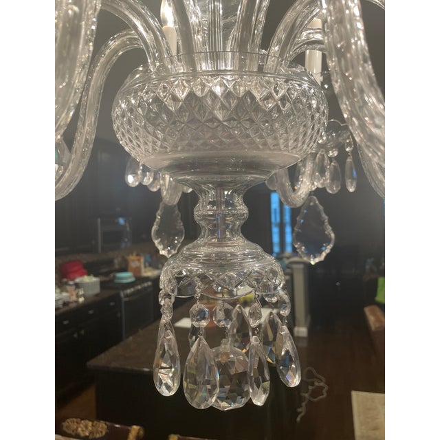 1980s 24” 8 Light Cut Crystal Chandelier For Sale - Image 17 of 18