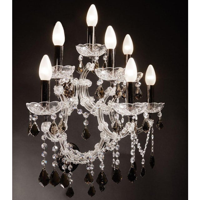 Maria Theresa Noir 45 Lights Chandelier in Black Nickel and Crystal by Aggiolight For Sale - Image 6 of 7