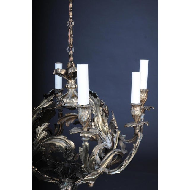 Antique Rococo Bronze Crown Chandelier, 1900s For Sale - Image 13 of 18