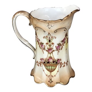 1930s Crown Devon English Porcelain Pitcher Jug For Sale